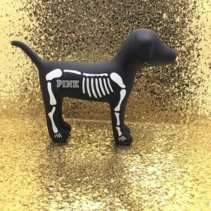 VS PINK Black Skeleton Dog Halloween Hard Plastic